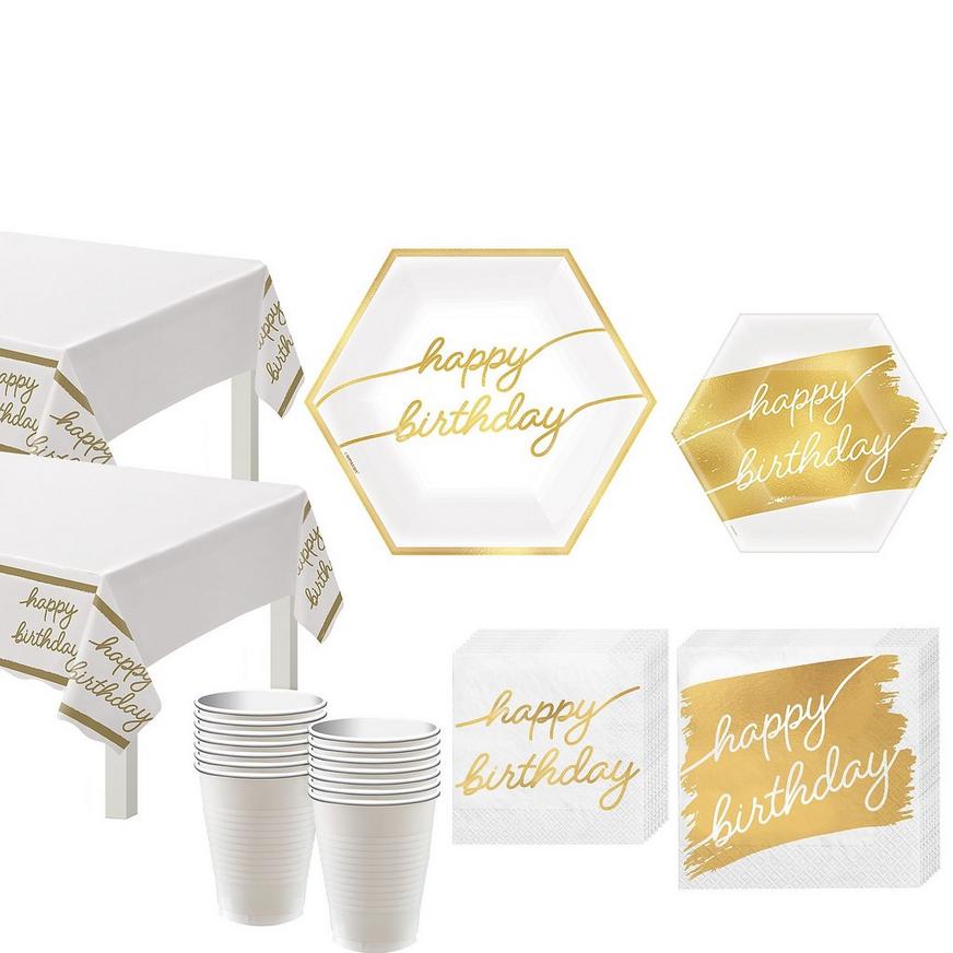 Golden Age Birthday Tableware Kit for 16 Guests